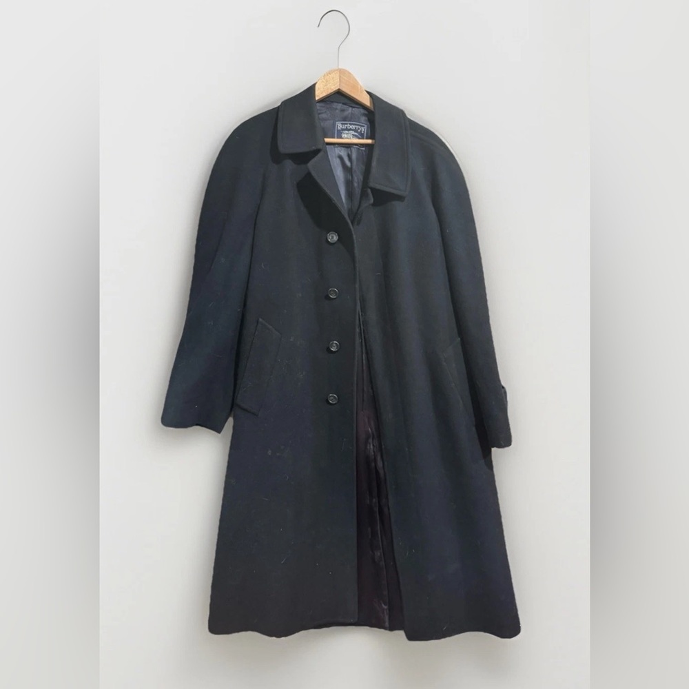 Burberry Black Men Wool Saks Fifth Avenue Car Coat